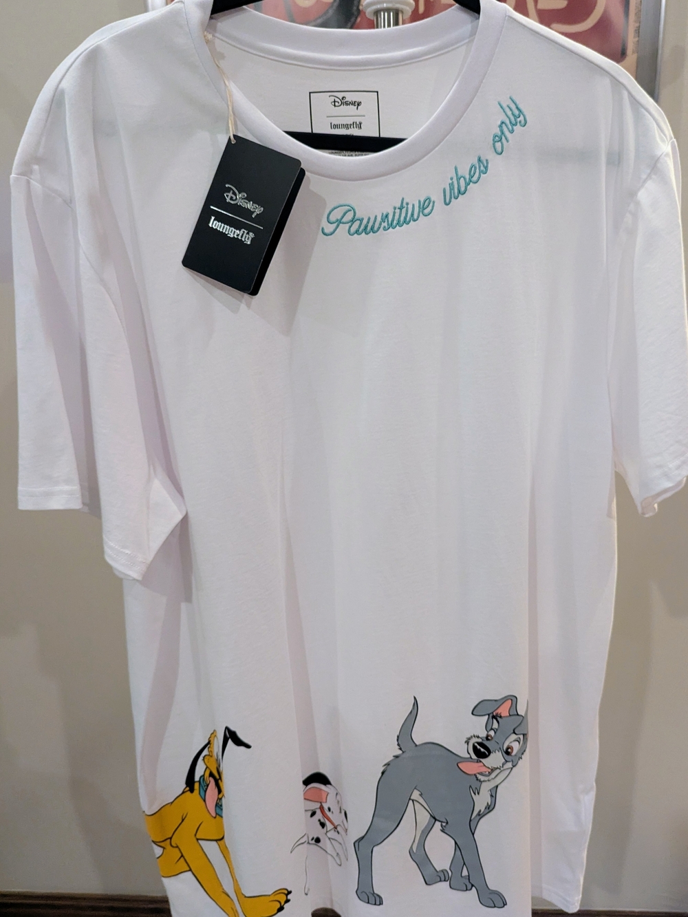 $25 Loungefly Disney Size XL Dogs & Cats Pawsitive Vibes Only Unisex Shirt NWT